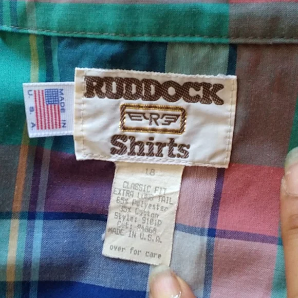 Men's Vintage Extra-Long Ruddock Shirts Plaid Snap Short Sleeve Western Shirt - Picture 5 of 5